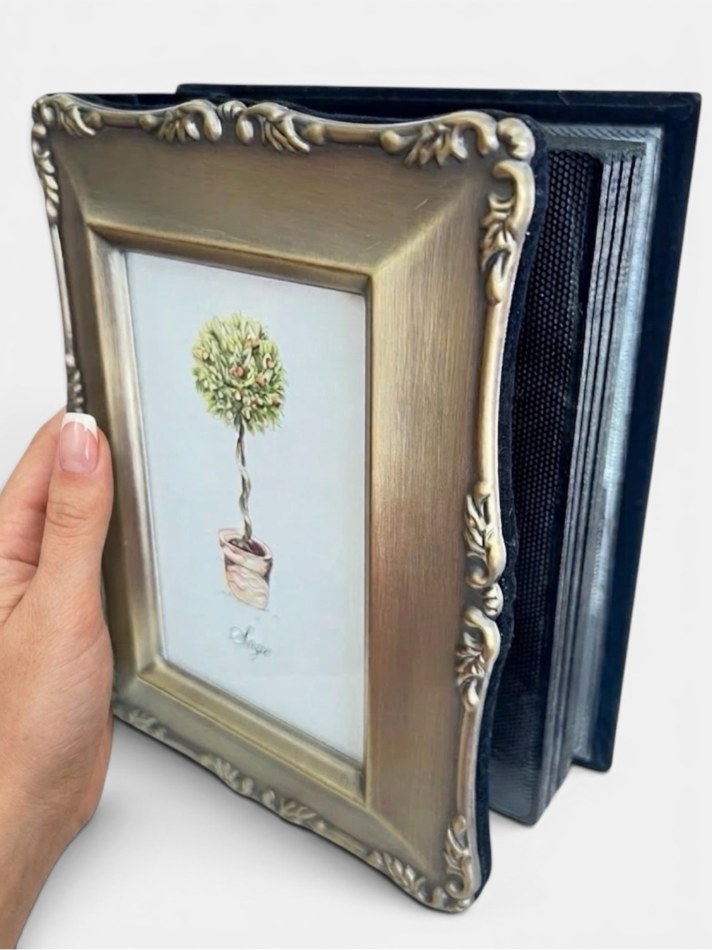 NEW Ornate Gold Picture Frame Photo Album Velvet Bridal Wedding Baby Gift Decor